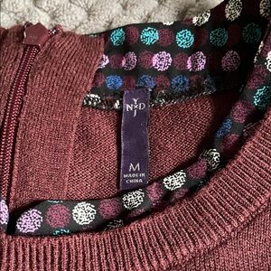 NYDJ Maroon Crew Neck Sweater
